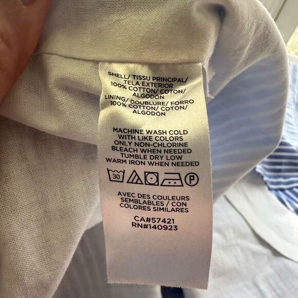 LOFT Striped blue White Henley Shift Dress Preppy Nautical size‎ Small Lined - Picture 8 of 9